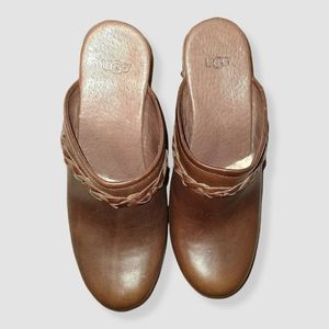 UGG Kaylee Women's Shoes Brown Oxford Loafers Clogs High Heels Size 8